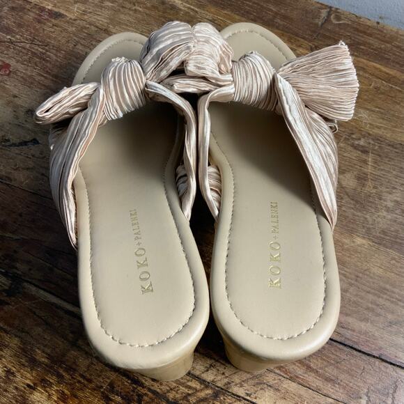 Koko + Palenki Jana Heel in Champagne Satin NWOT size 8.5 - Picture 6 of 7